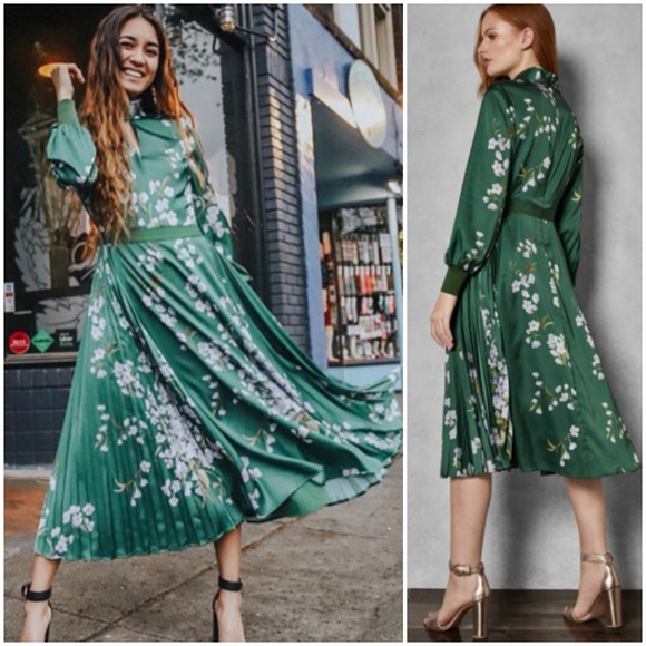 🚫SOLD🚫NWT TED BAKER SATIN MIDI DRESS • TED 2 - Picture 3 of 8